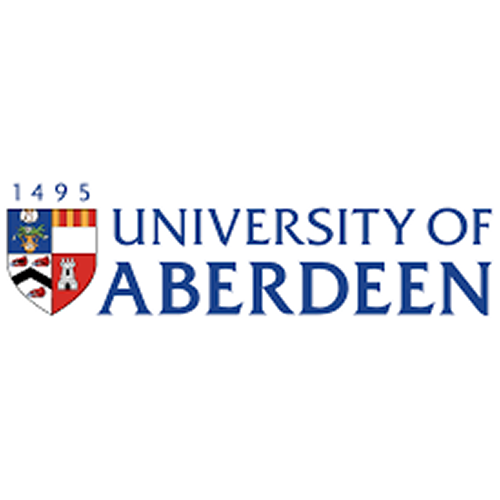 Logo of the University of Aberdeen featuring its crest and founding year 1495.