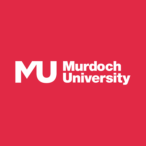 Murdoch University logo on a solid red background.