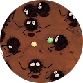 Cute soot sprites with colorful star candies.
