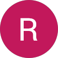 Letter "R" on maroon circular background.